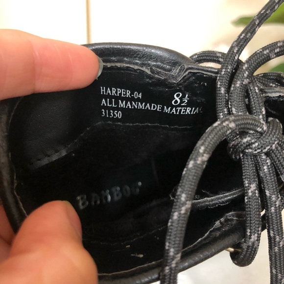 Bamboo Harper Black Heeled Combat Boots - Picture 8 of 8